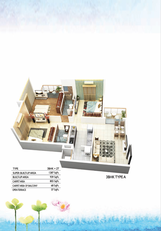  Type A, 3 BHK